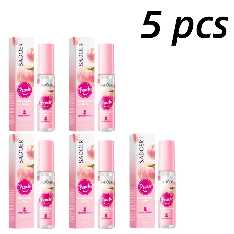 Spray Buccal Haleine Fraîche – Parfum Menthe ou Pêche, Anti-Mauvaise Haleine