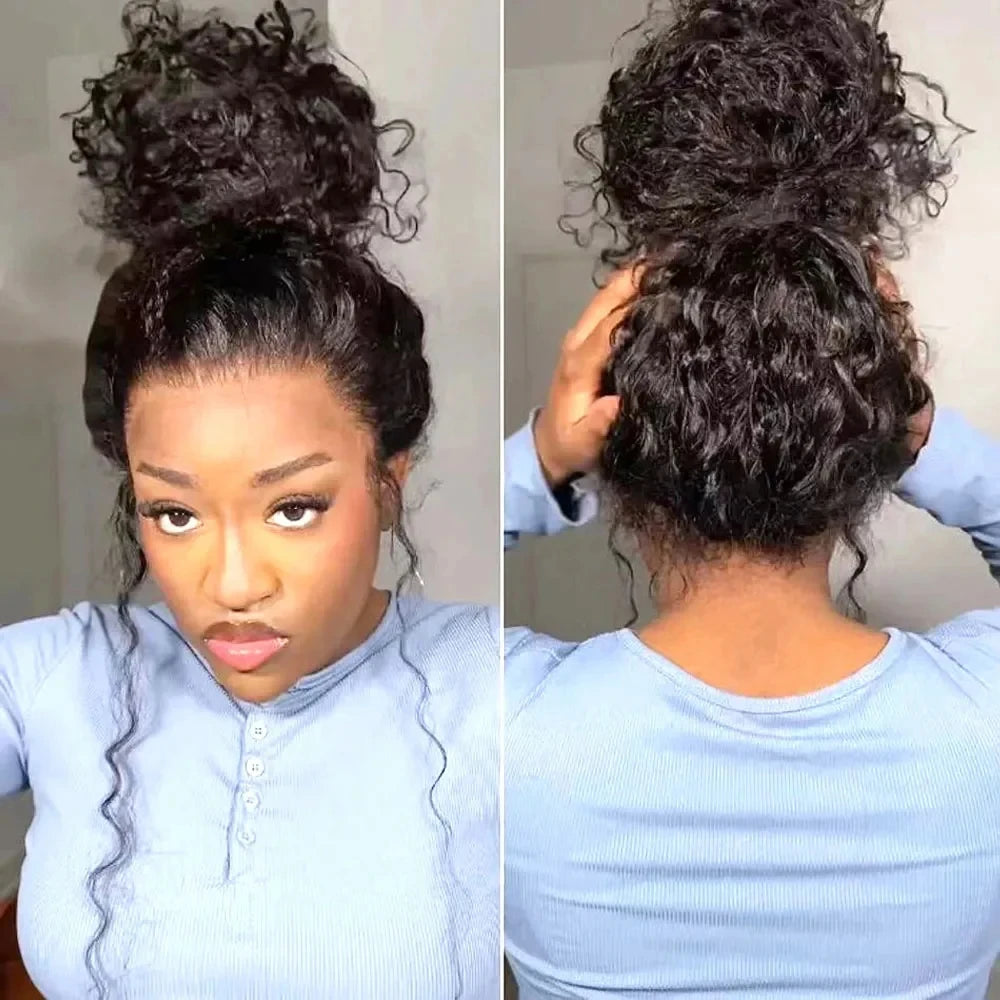 Perruque 360 Full Lace HD Deep Curly Glueless 100% Cheveux Humains 18-36 Pouces – CLEVI Paris