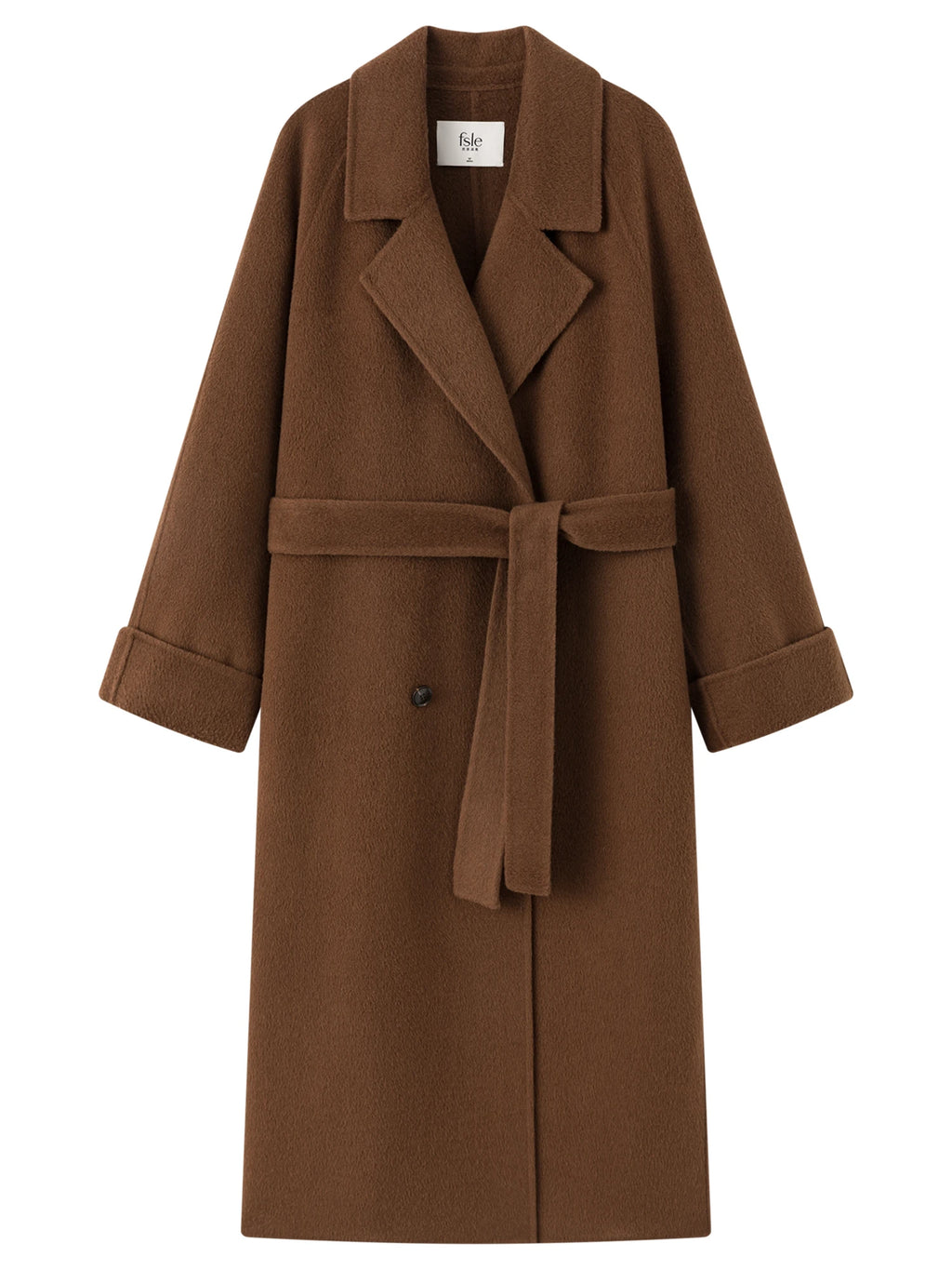 Manteau long ceinturé en laine femme – CLEVI Paris
