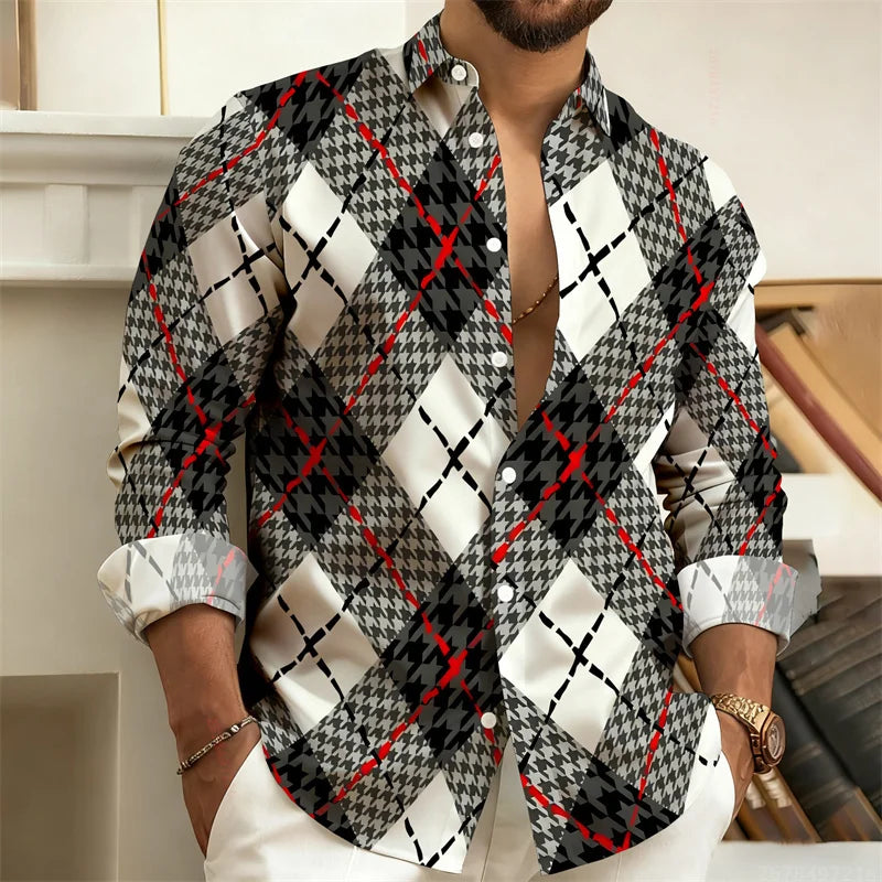 Chemise Homme Rayée Géométrique – CLEVI Paris