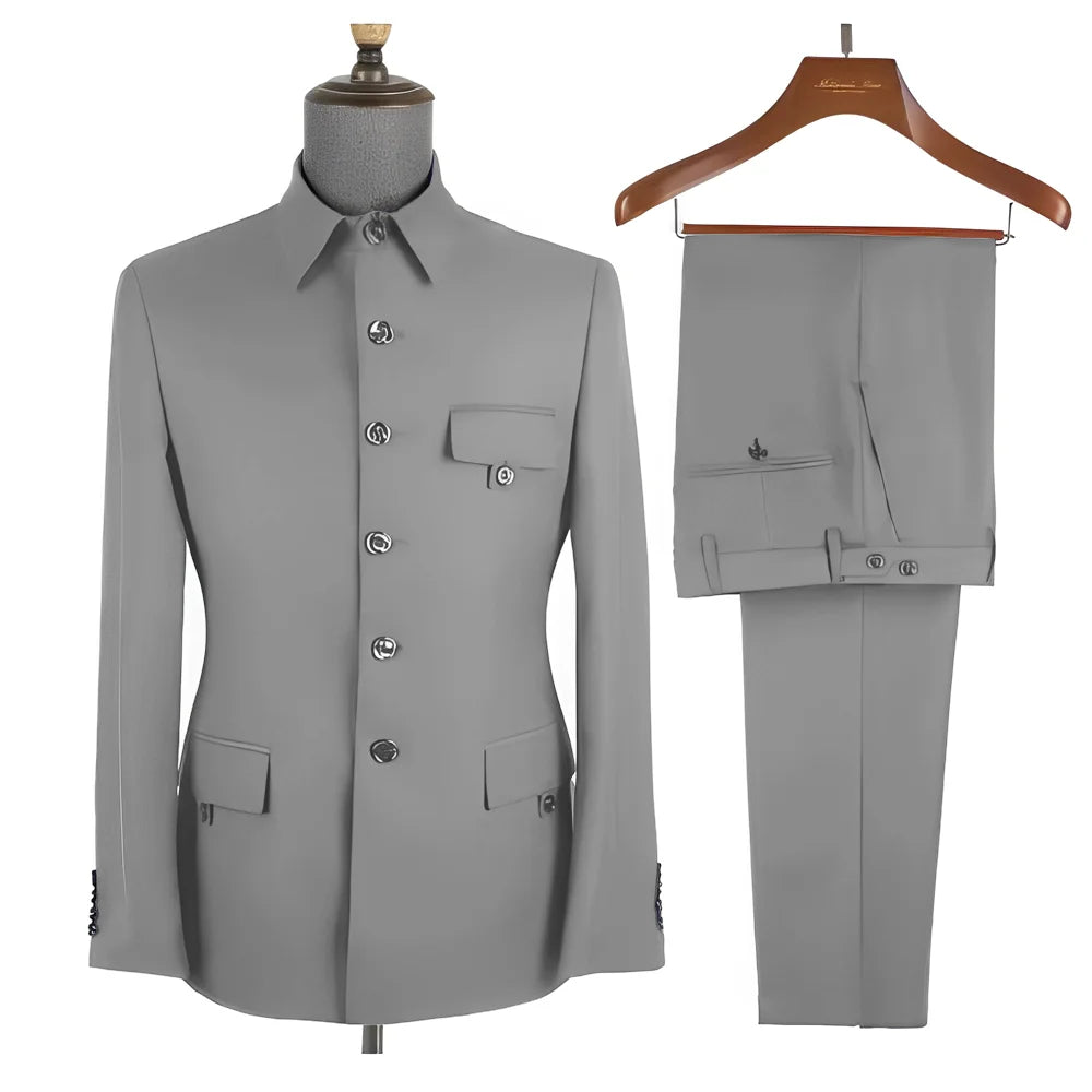 Costume homme 2 pièces, col montant – CLEVI Paris