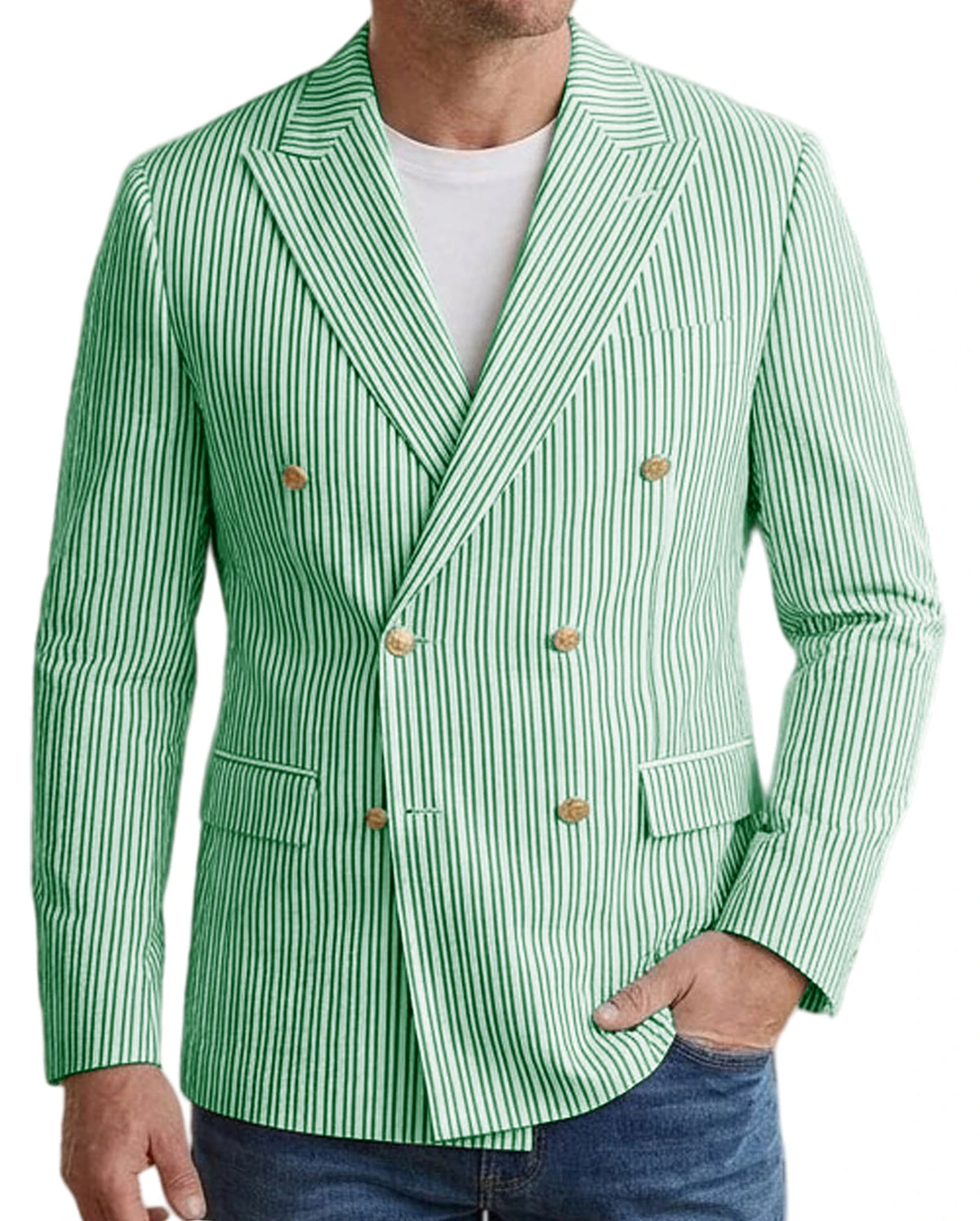 Blazer homme rayé double boutonnage – CLEVI Paris