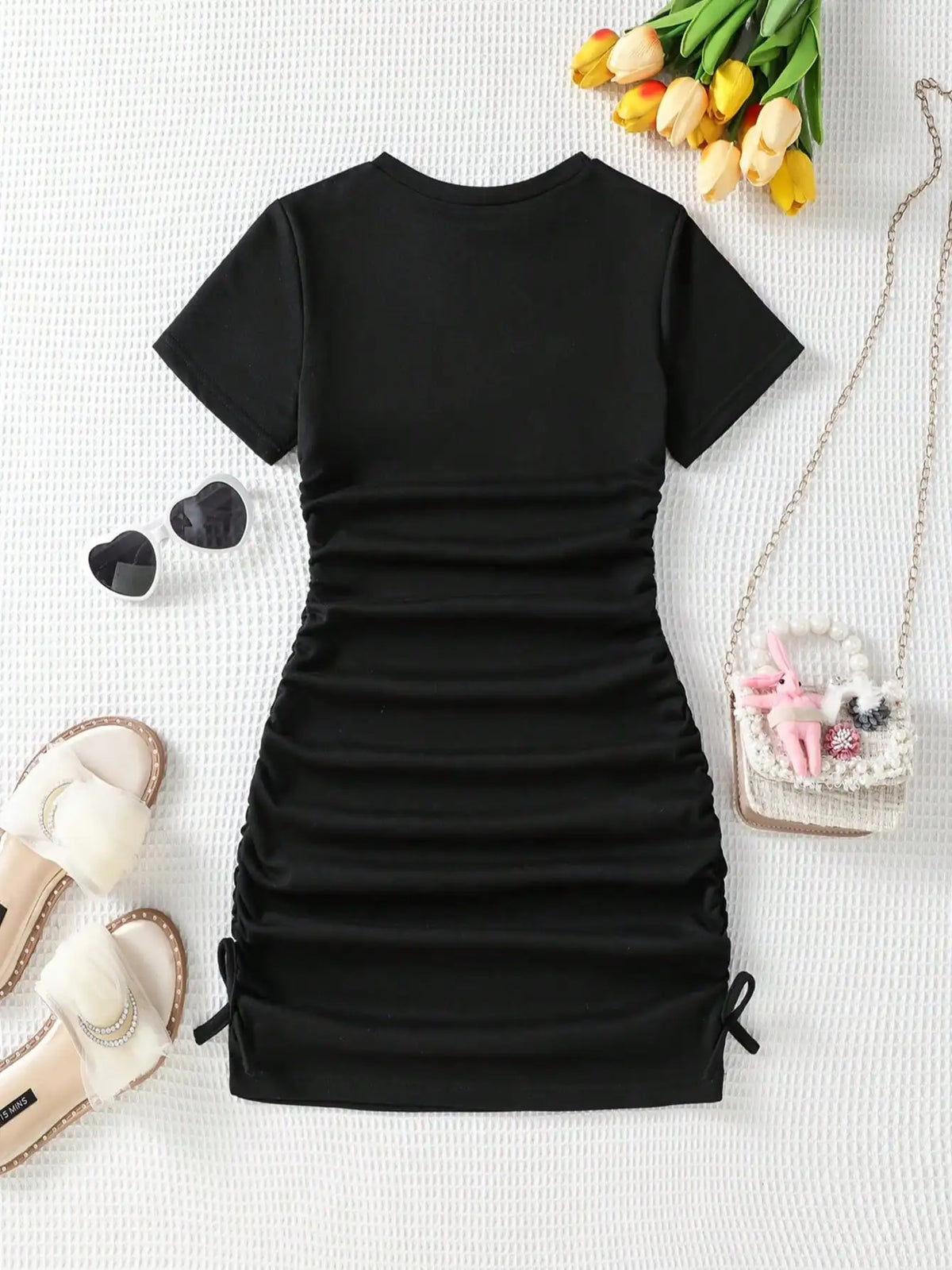 Robe fille sans manches à col rond – CLEVI Paris