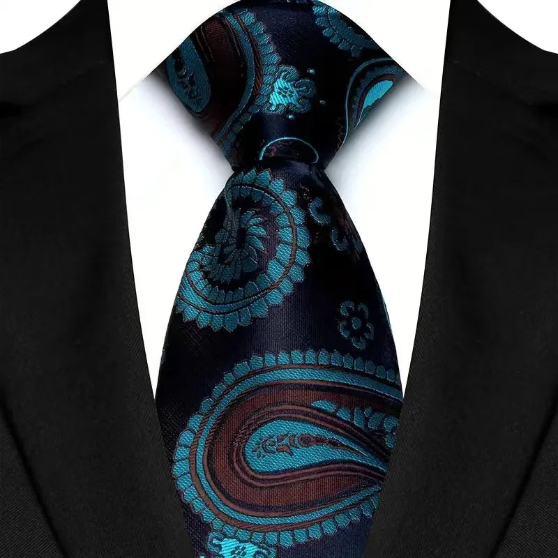 Cravate homme motif cachemire en polyester – CLEVI Paris