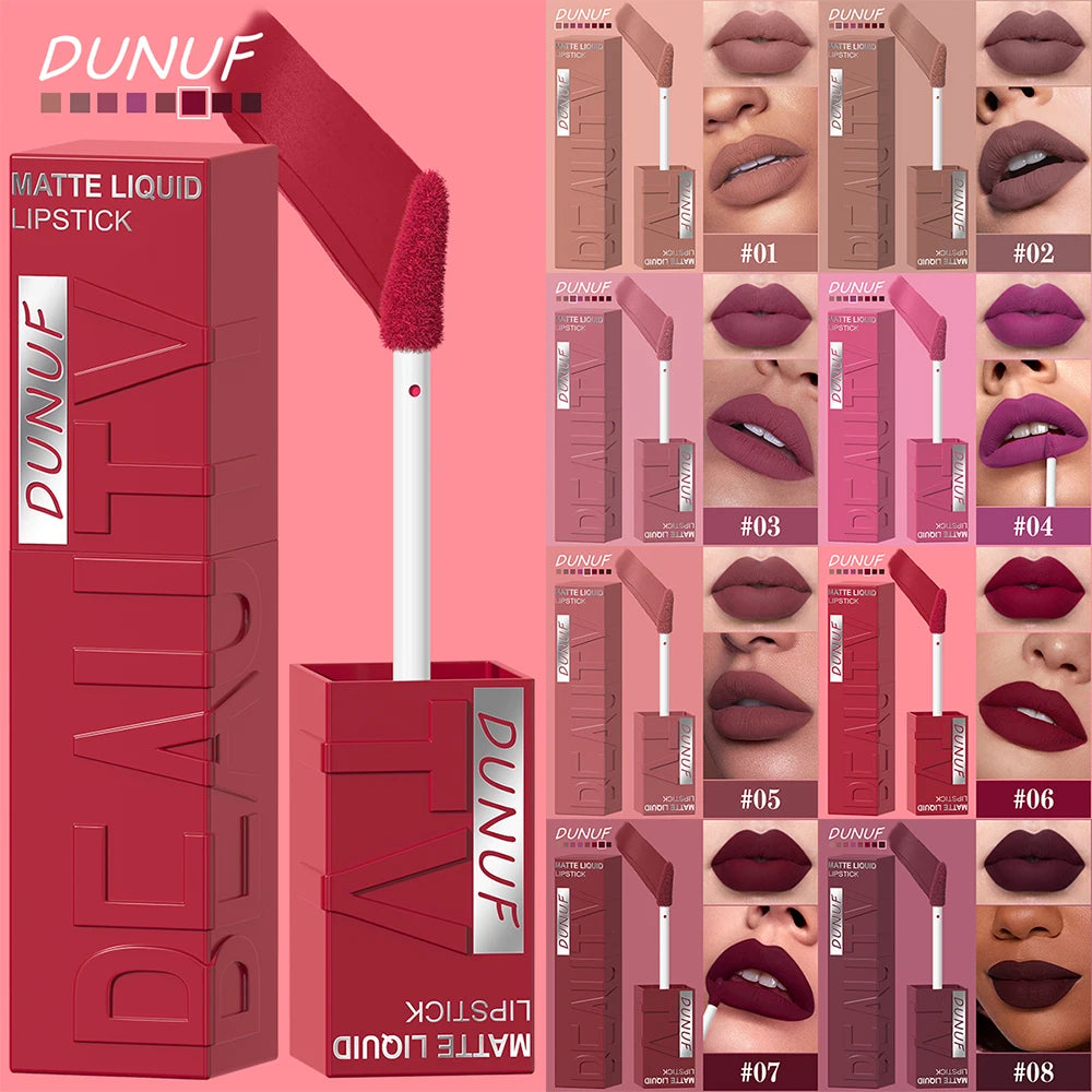 Coffret 8 Rouges à Lèvres Liquides Mat Velvet Tube Carré Waterproof – CLEVI Paris