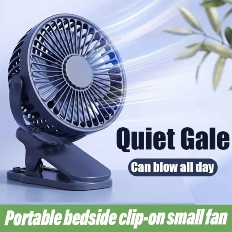 Mini ventilateur de bureau à clip rechargeable – CLEVI Paris