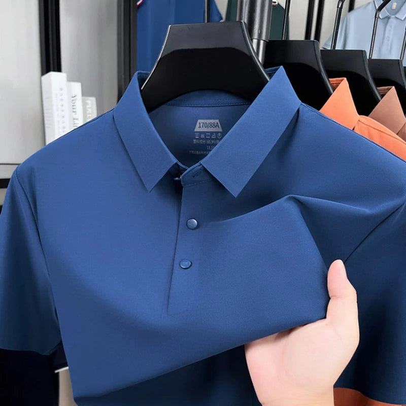 Polo Homme Sans Coutures Séchage Rapide Nylon-Spandex Col Renforcé 12 Couleurs M-4XL – CLEVI Paris