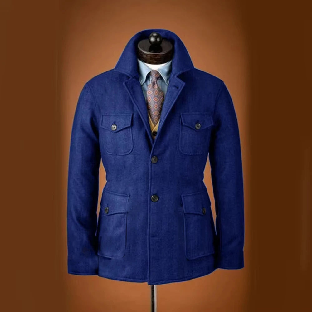 Veste homme en laine mélangée, 4 poches – CLEVI Paris