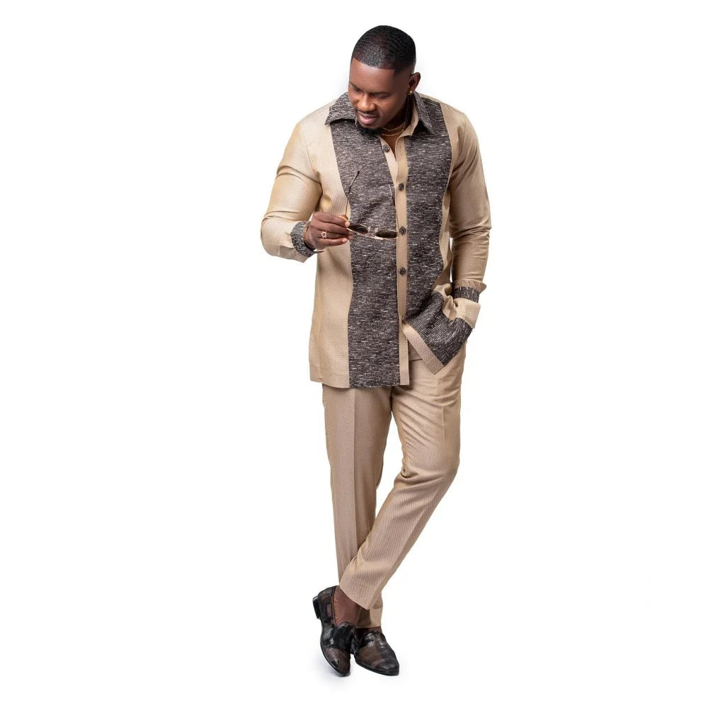 Costume Africain Homme 2 Pièces Kaftan – CLEVI Paris
