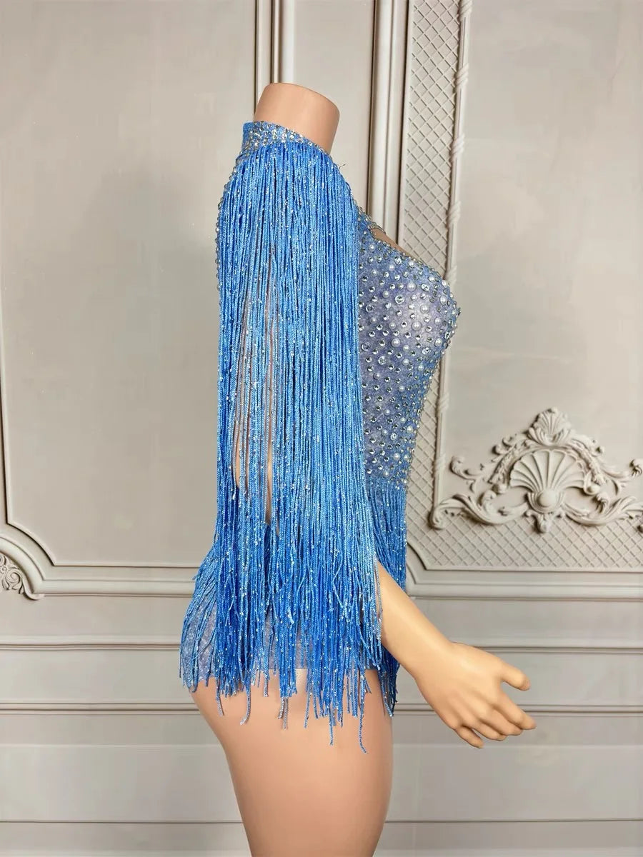 Costume de danse latine à franges femme – CLEVI Paris