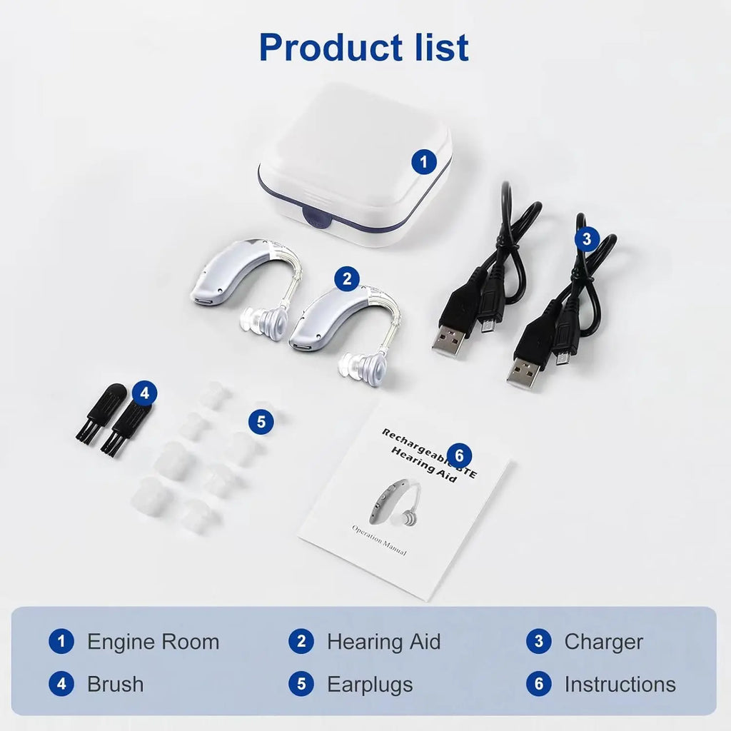 Aide Auditive Numérique BTE Rechargeable Réduction Bruit – CLEVI Paris