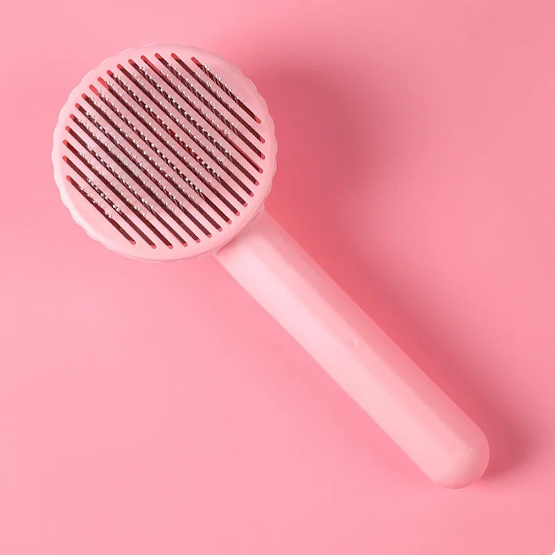 Brosse Auto-Nettoyante Chien & Chat Massage & Démêlage — CLEVI Paris