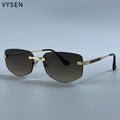 Lunettes de Soleil Carrées Rimless Polygone Métal Or Vintage UV400 Homme – CLEVI Paris