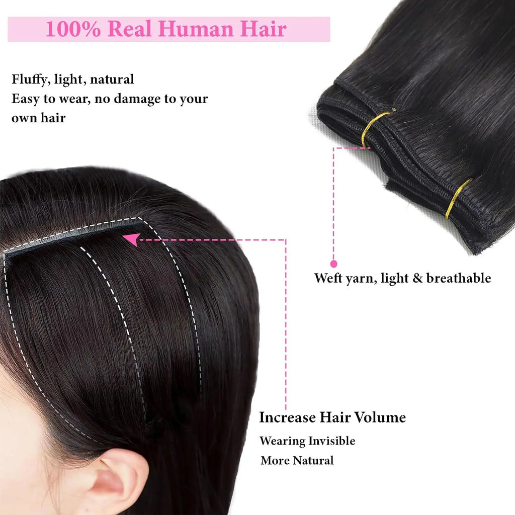 Clip-In Extensions Cheveux Humains Straight – CLEVI Paris