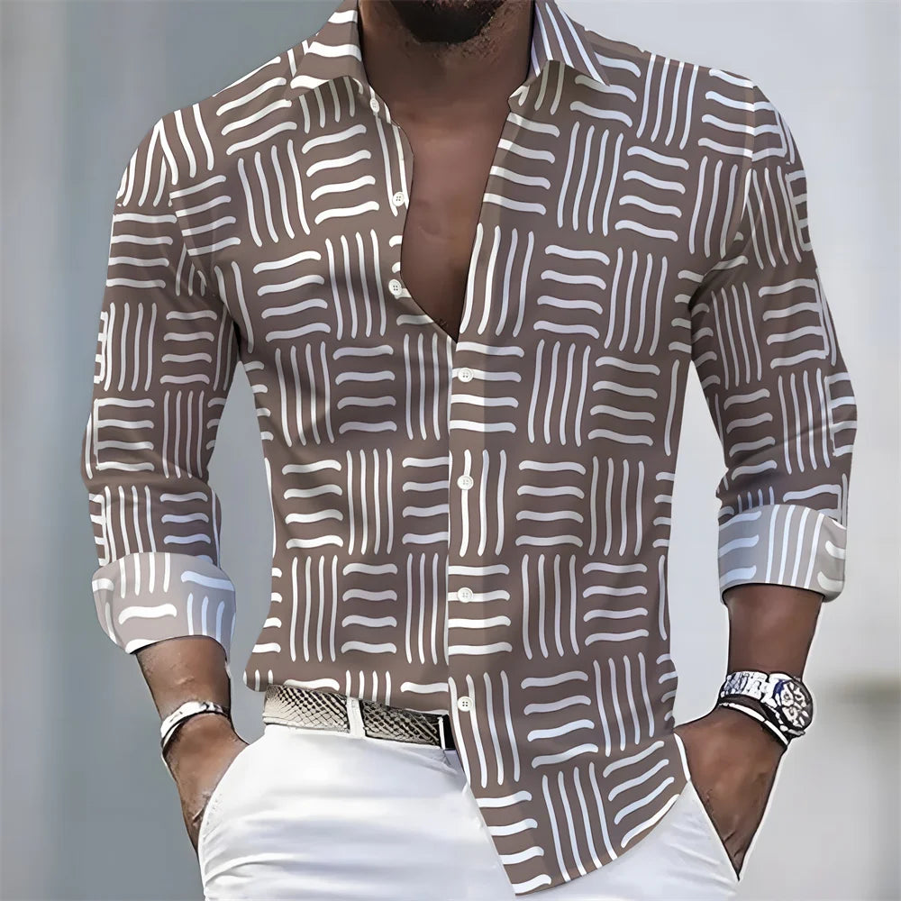 Chemise rayée homme manches longues – CLEVI Paris
