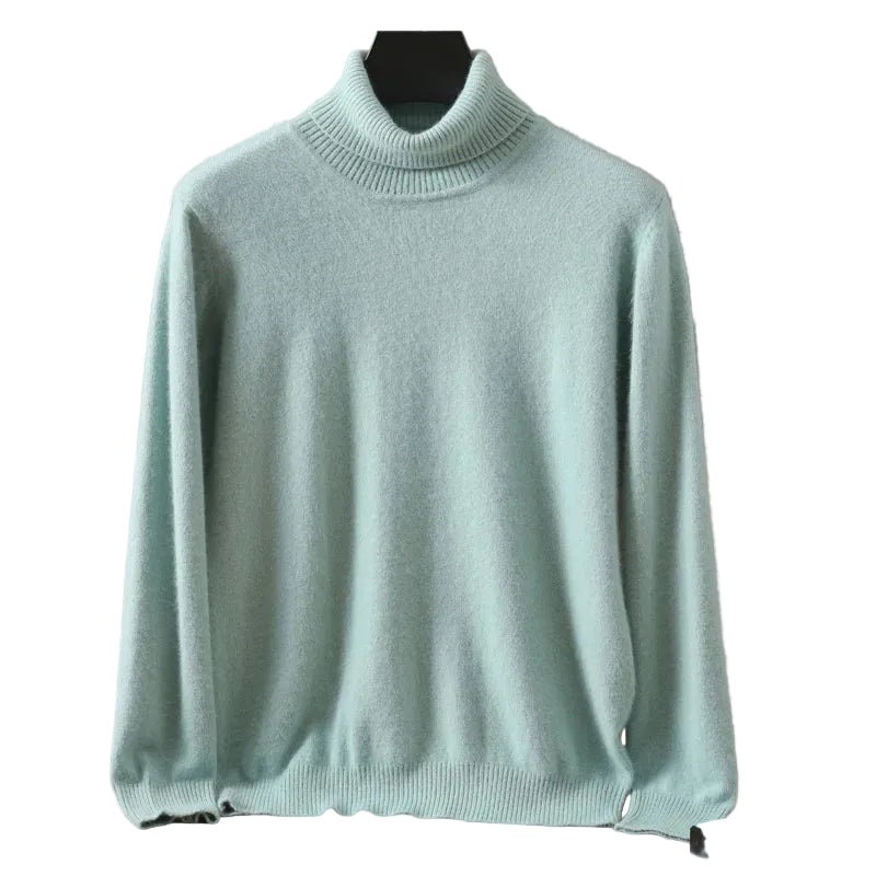 Pull homme à col roulé en maille unie – CLEVI Paris