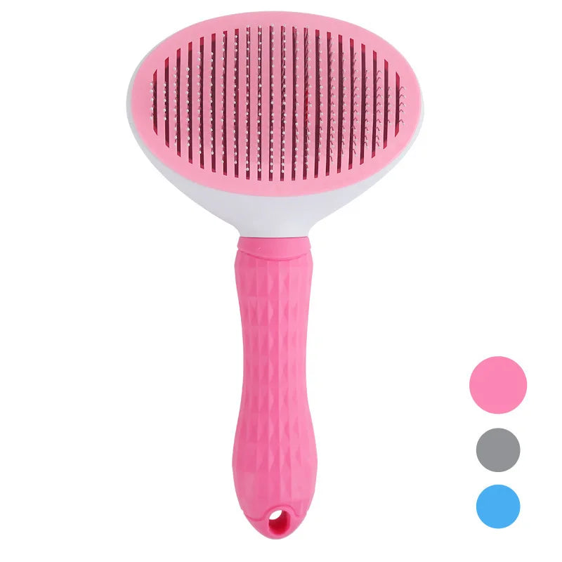 Peigne Auto-Nettoyant Anti-Poils Chien & Chat Massage Doux — CLEVI Paris