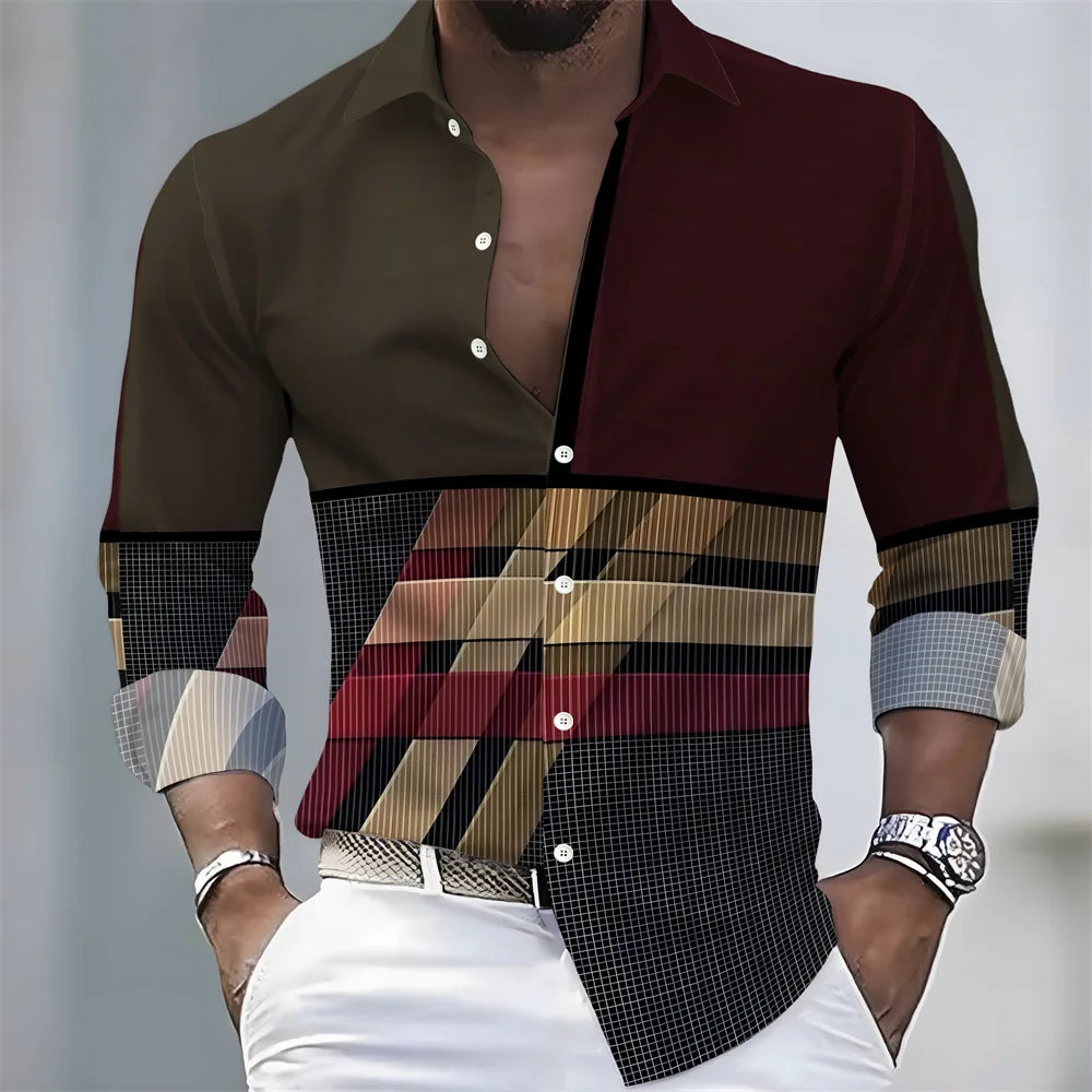 Chemise rayée homme manches longues – CLEVI Paris