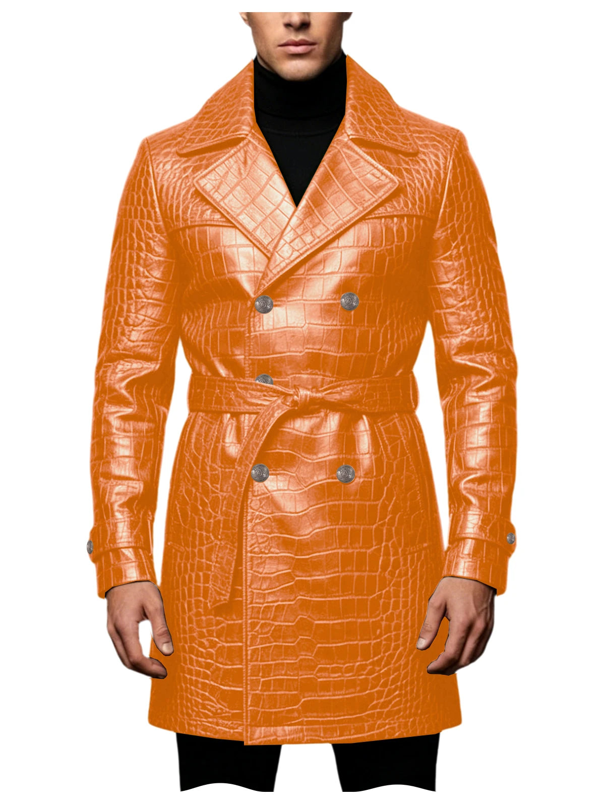 Manteau homme en similicuir effet crocodile – CLEVI Paris