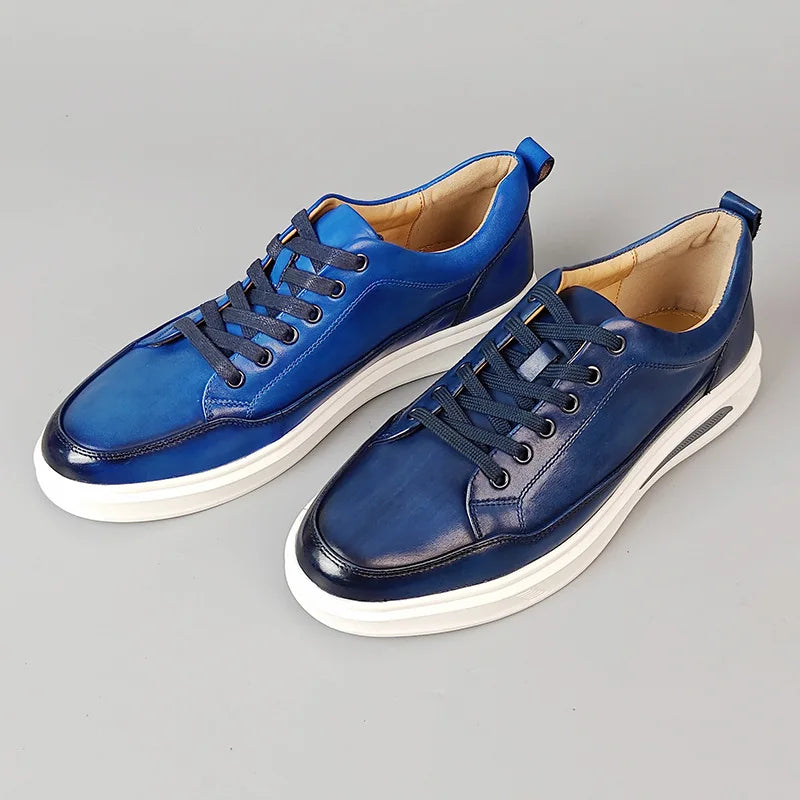 Sneakers en cuir à lacets pour homme – CLEVI Paris