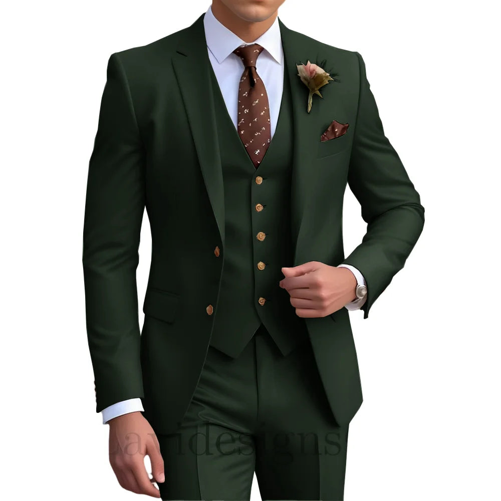 Costume homme 3 pièces, coupe droite plissée – CLEVI Paris