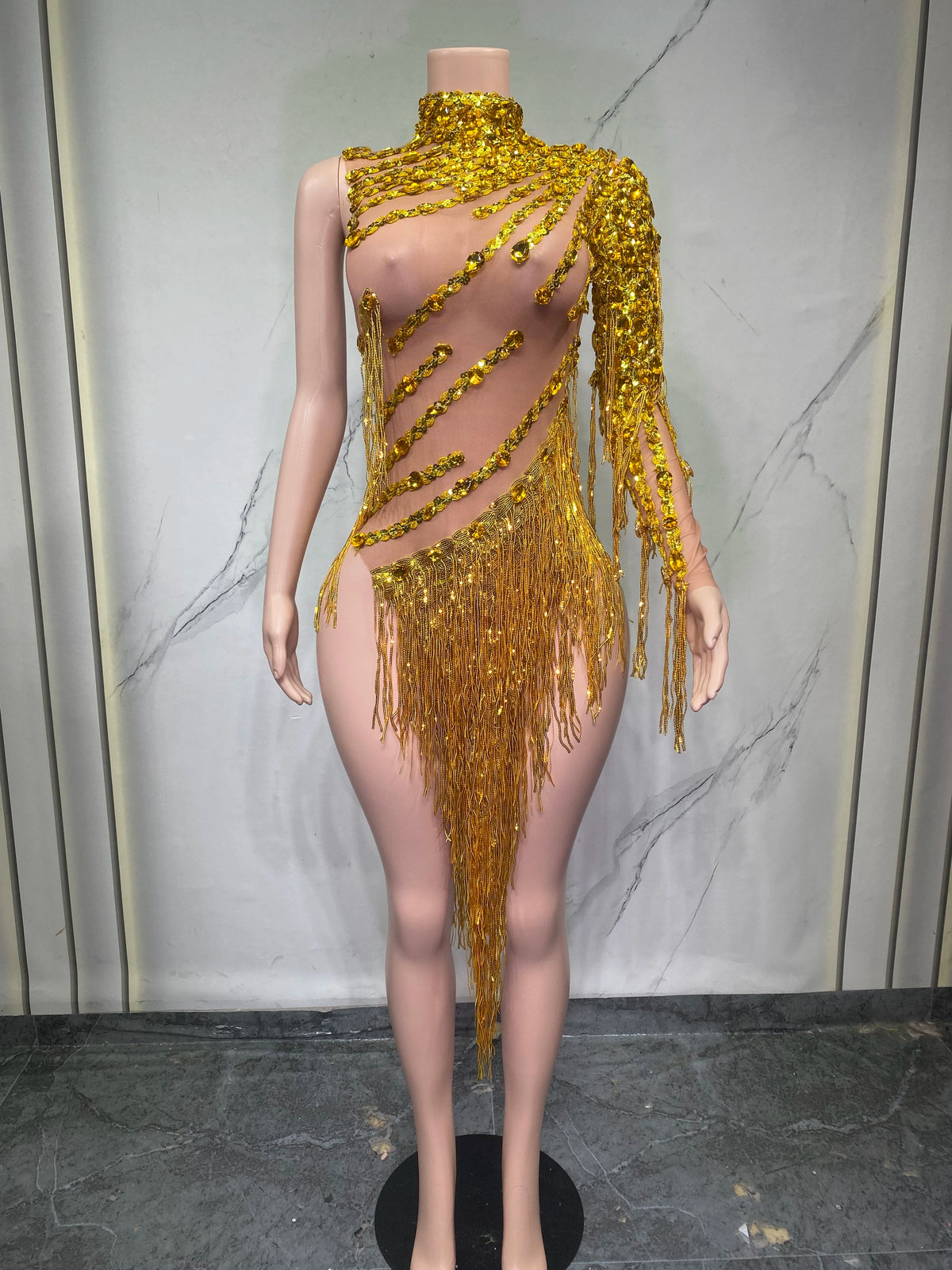 Robe de scène à franges femme – CLEVI Paris