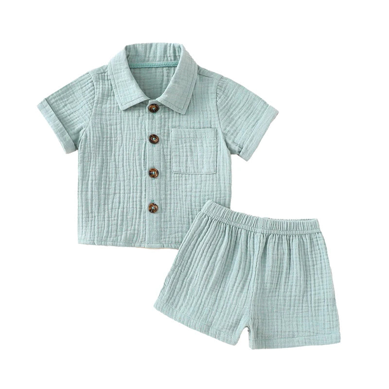 Ensemble bébé haut et short en coton mélangé – CLEVI Paris