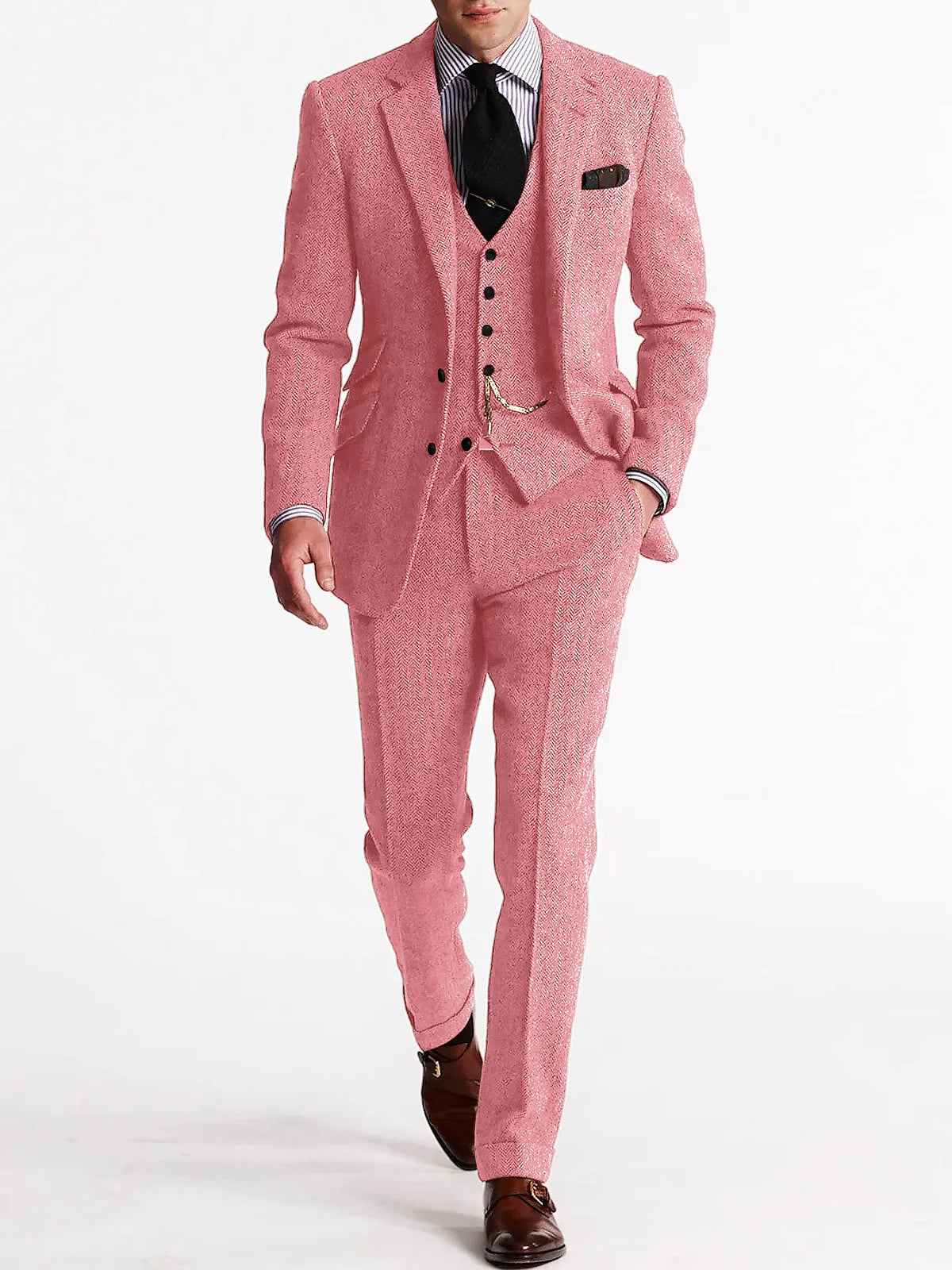 Costume homme en tweed 3 pièces – CLEVI Paris