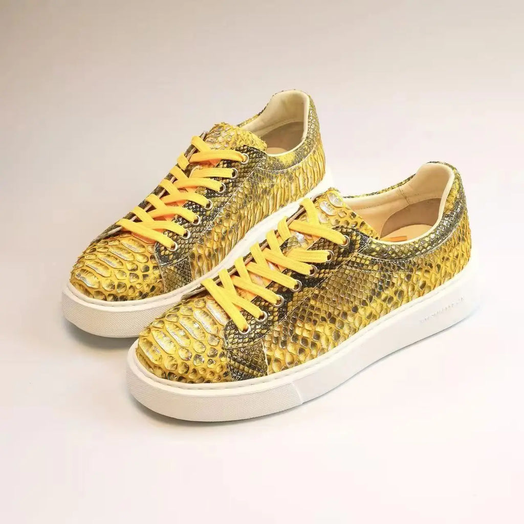 Sneakers basses homme jaunes à lacets – CLEVI Paris