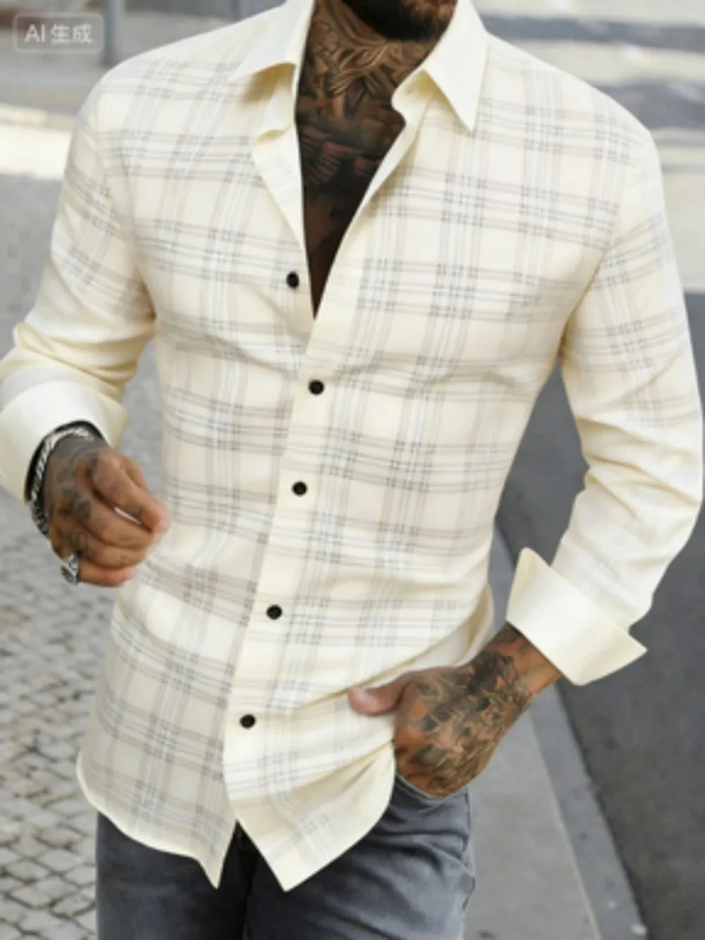 Chemise homme à carreaux en soie – CLEVI Paris