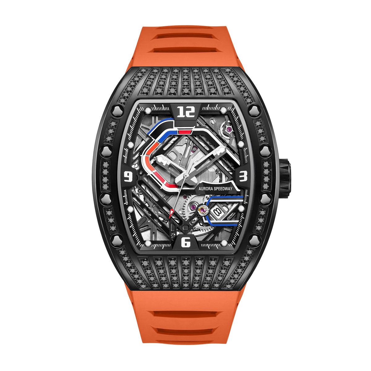 Montre Homme Sport Squelette Automatique HANBORO 9036 – Tonneau Étanche 5 Bars Lumineuse – CLEVI Paris
