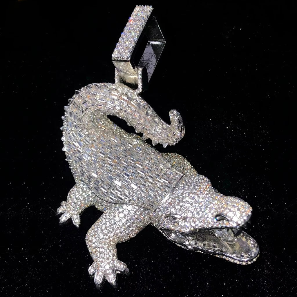 Pendentif Crocodile 3D Iced Out Zircon Hip Hop – CLEVI Paris