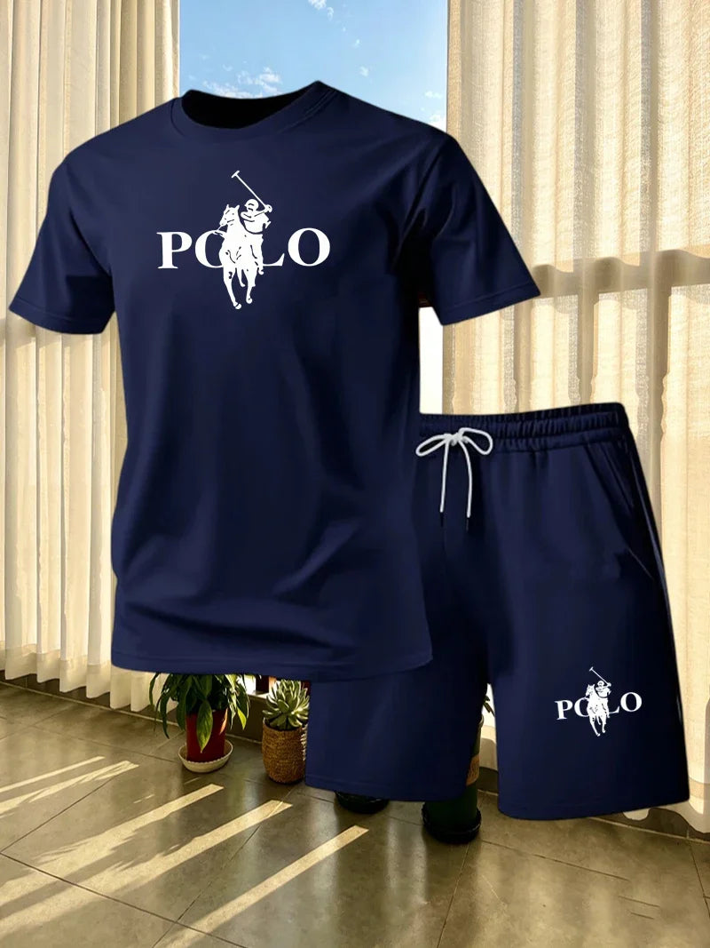 Ensemble homme imprimé t-shirt et short à poches – CLEVI Paris