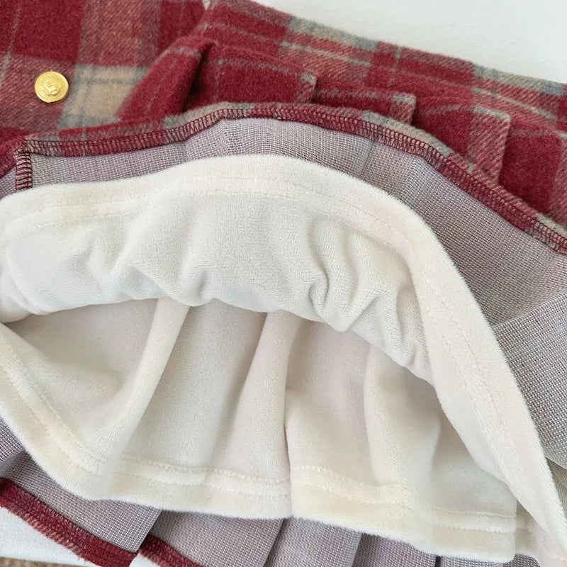 Ensemble fille 2 pièces avec jupe à carreaux – CLEVI Paris