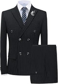 Costume 2 Pièces Homme Slim Double Boutonnage Rayures XXS-6XL – CLEVI Paris