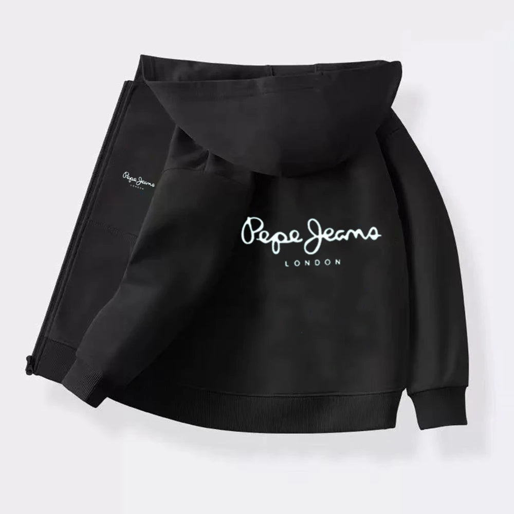 Sweat enfant zippé à capuche et lettres – CLEVI Paris