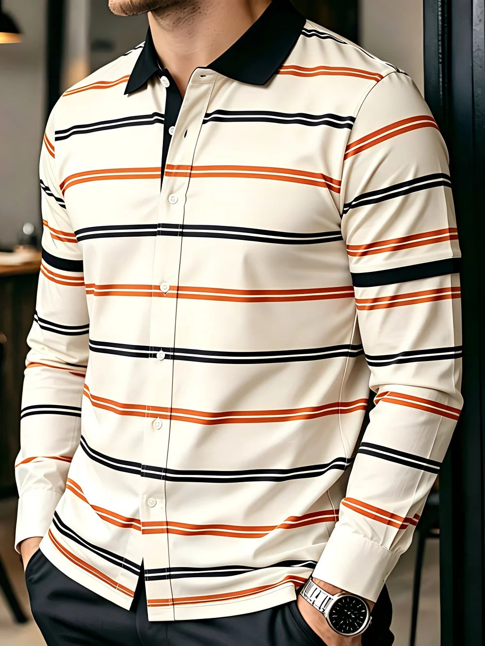 Chemise homme rayée classique – CLEVI Paris