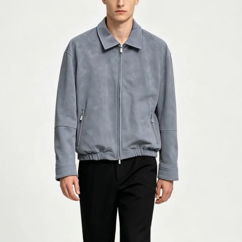 Veste homme effet daim à revers – CLEVI Paris
