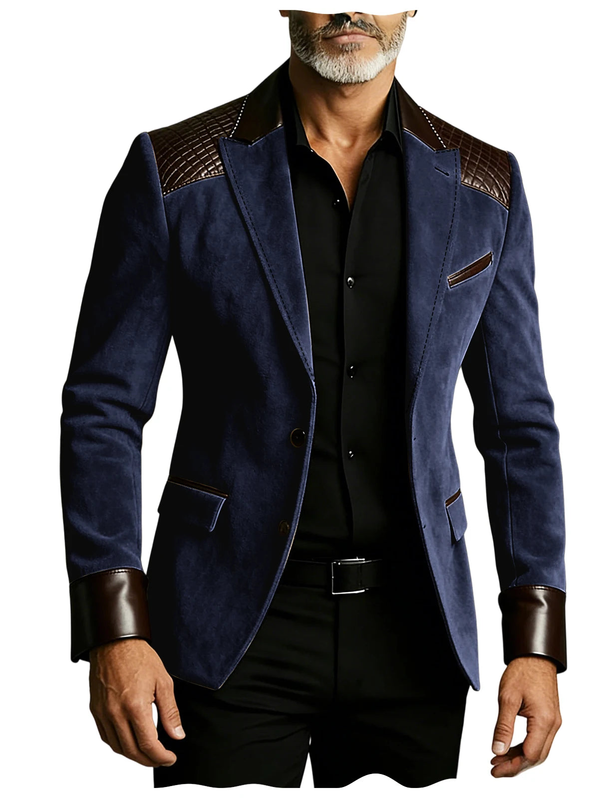 Blazer homme ajusté à détails crocodile – CLEVI Paris