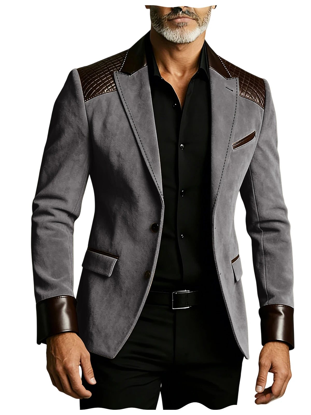 Blazer homme ajusté à détails crocodile – CLEVI Paris