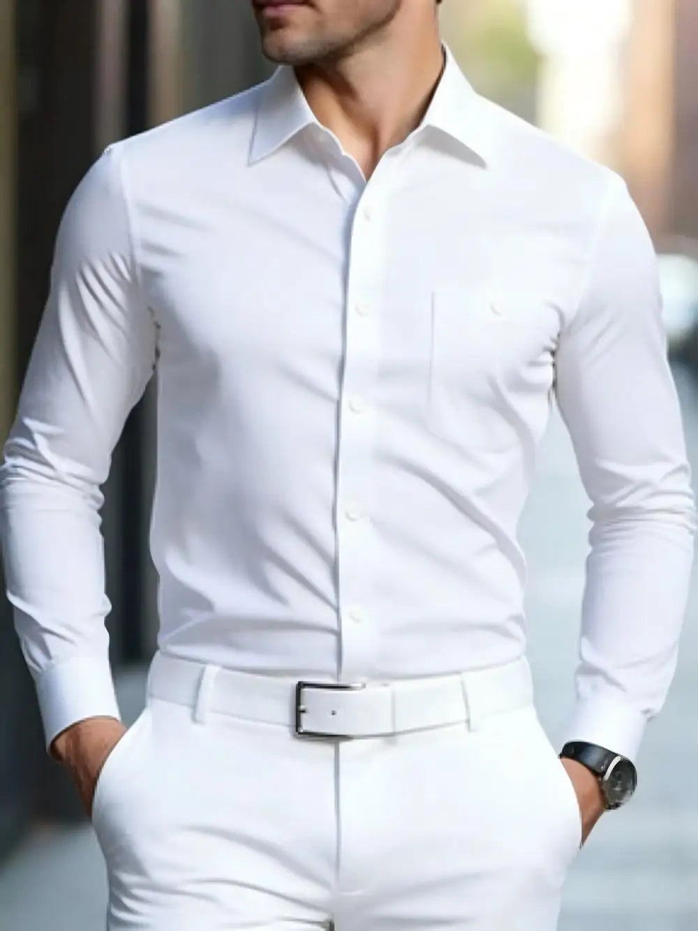 Chemise homme unie élégante – CLEVI Paris