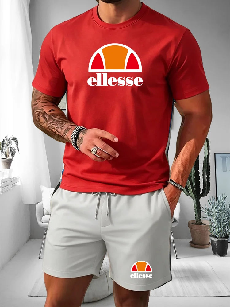 Ensemble 2 Pièces Homme T-shirt Col Rond + Short Cordon Été 2026 – Casual Sport, 20 Coloris, S à XXL – CLEVI Paris