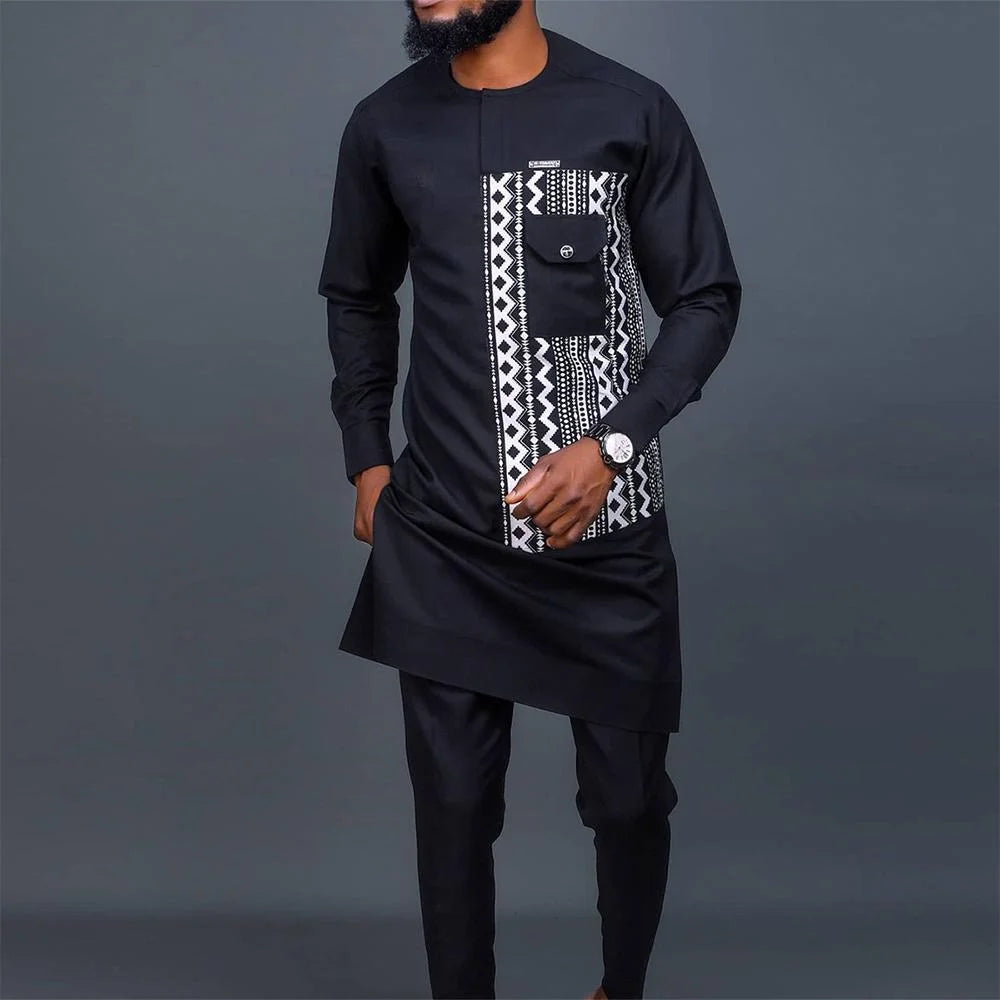 Costume Africain Homme 2 Pièces Kaftan – CLEVI Paris