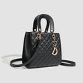 Sac Bandoulière Femme Cuir Motif Carreaux Souple 22×10×20cm Noir Blanc – CLEVI Paris