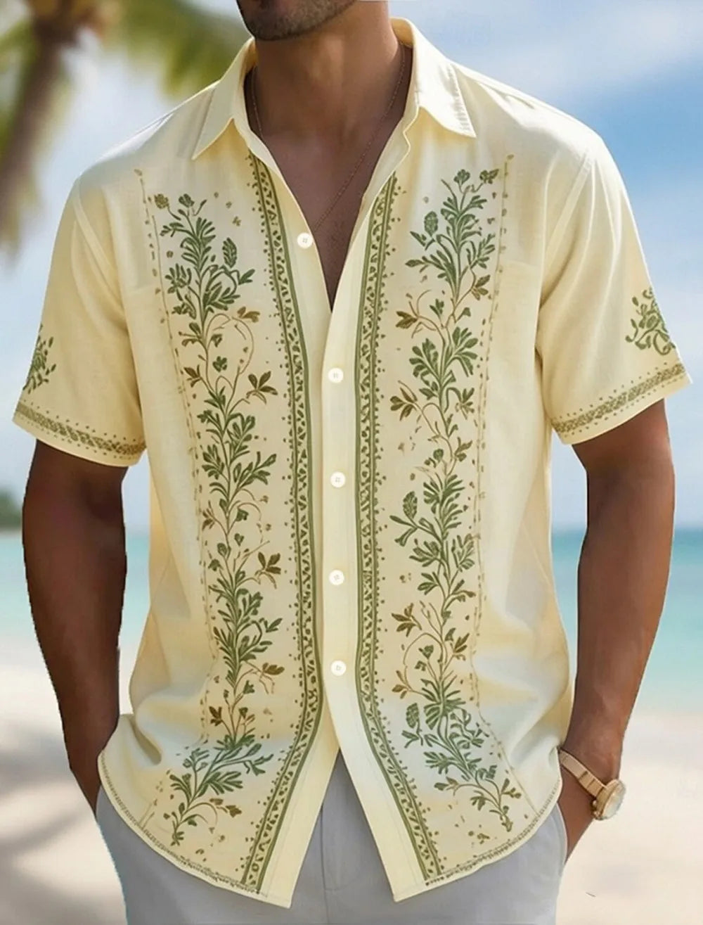 Chemise homme en lin à manches courtes – CLEVI Paris