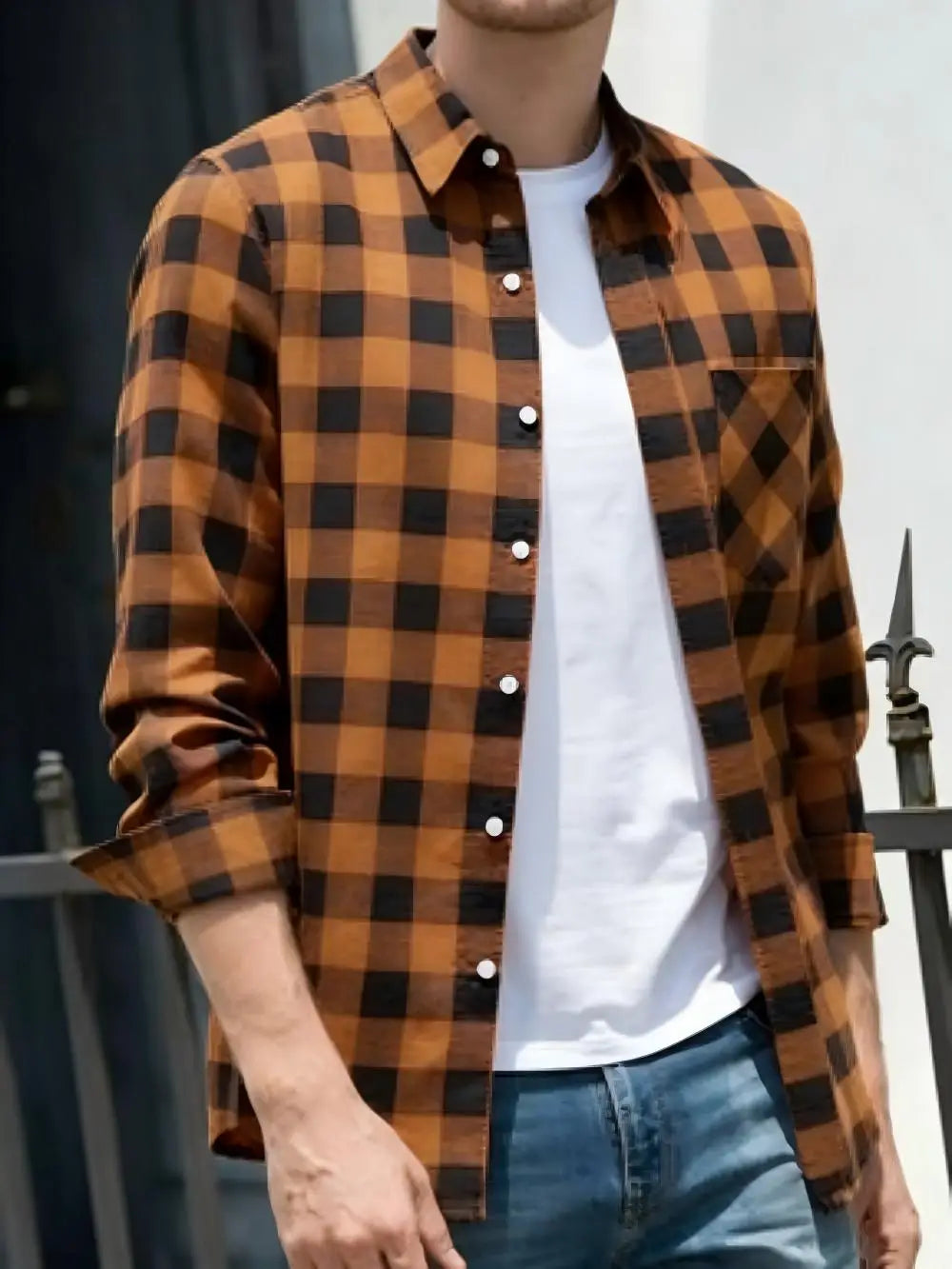 Chemise homme à carreaux en soie – CLEVI Paris