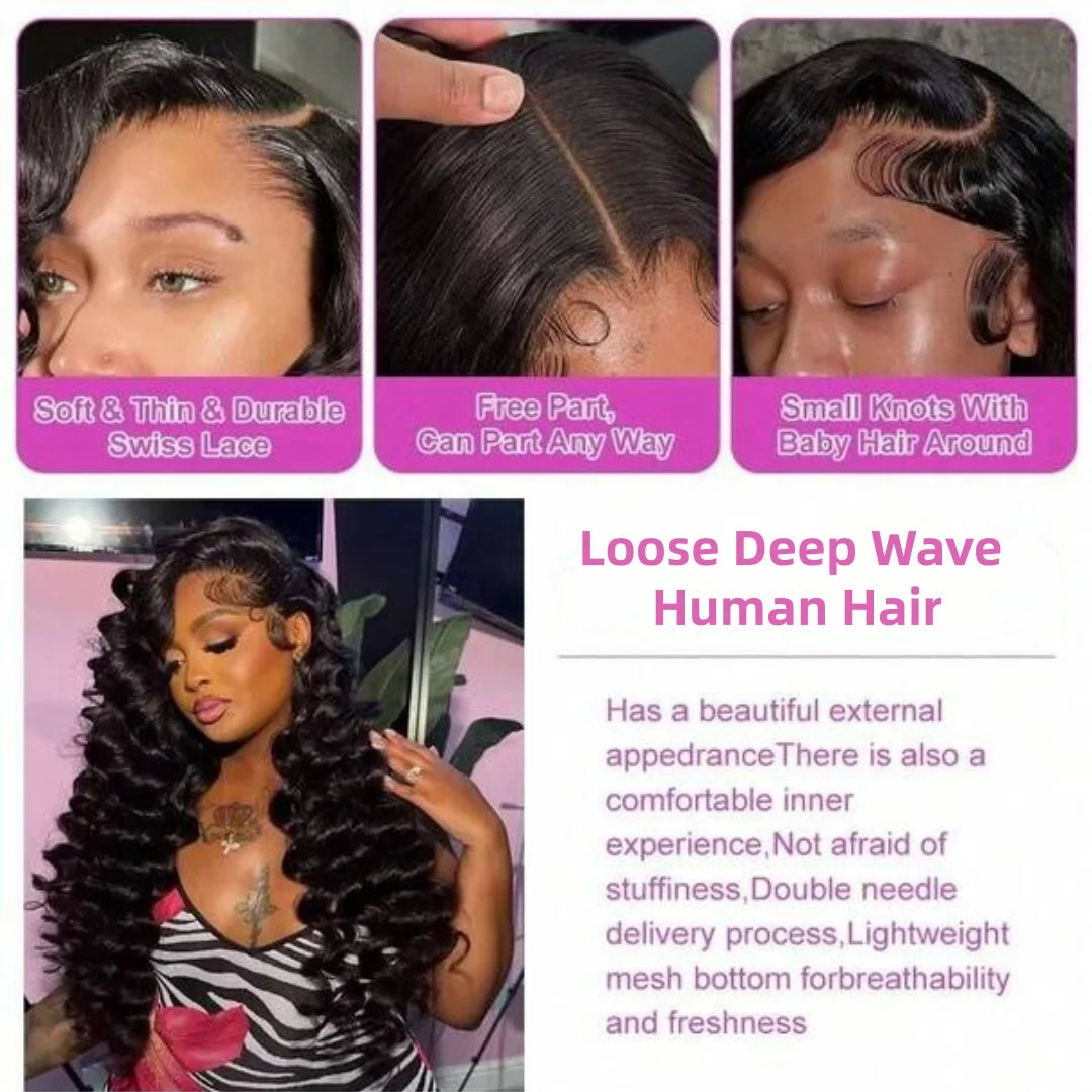 Perruque Lace Front HD Deep Wave Cheveux Humains – CLEVI Paris