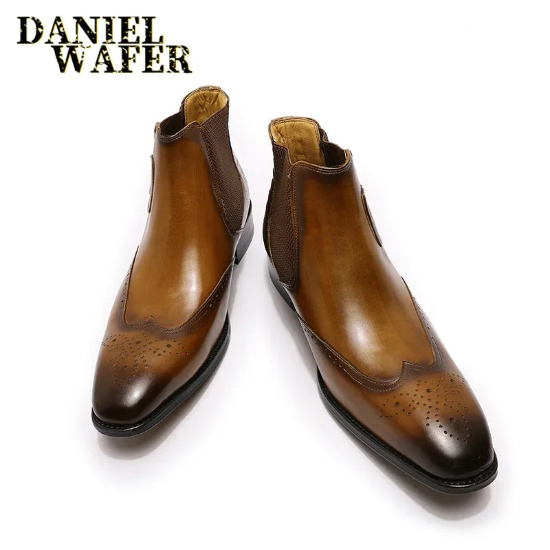 Bottines en Cuir pour Homme, Chelsea Sans Lacet – CLEVI Paris