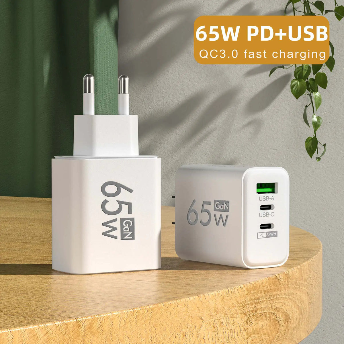 Chargeur USB-C 65W Quick Charge 3.0 Prise EU US KR – CLEVI Paris