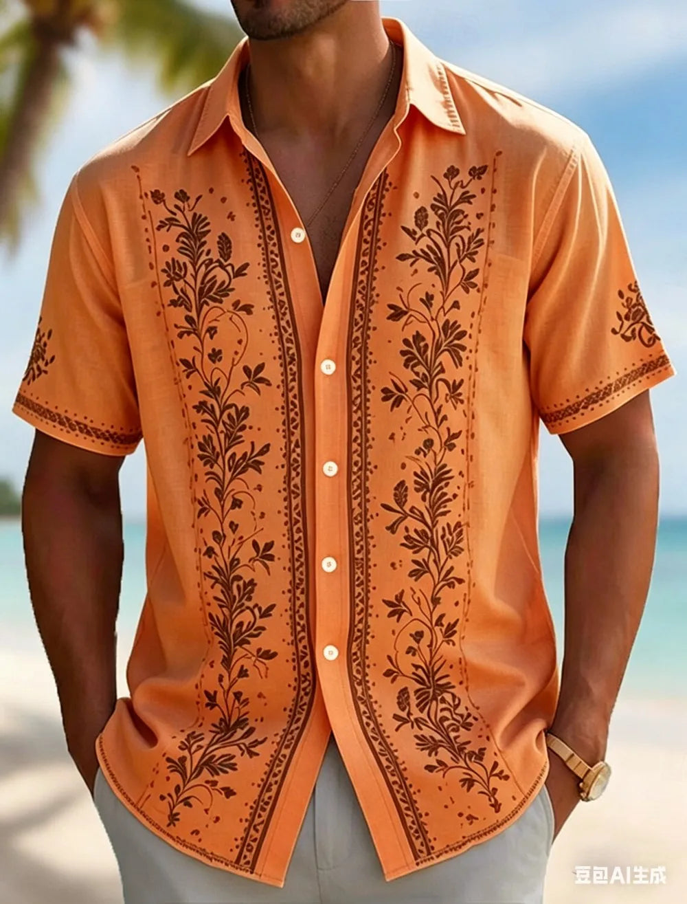 Chemise homme en lin à manches courtes – CLEVI Paris